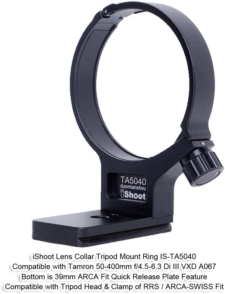 iShoot Tripod Mount Ring Lens Collar Compatible with Tamron 50-400mm f/4.5-6.3 Di III VXD A067, Lens Support Holder Bracket Bottom is Arca-Swiss Fit Quick Release Plate Dovetail Groove - Image 2